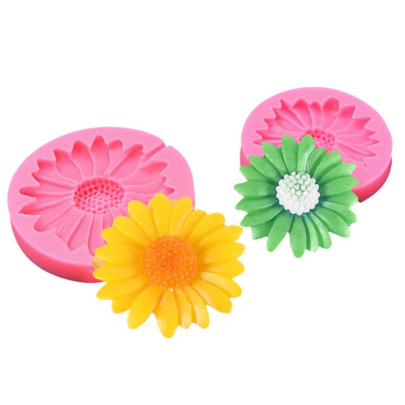 Mother'S Day Little Daisy Flower Fondant Clay Drop Glue Chocolate Silicone Mold Cherry Blossom Baking Cake