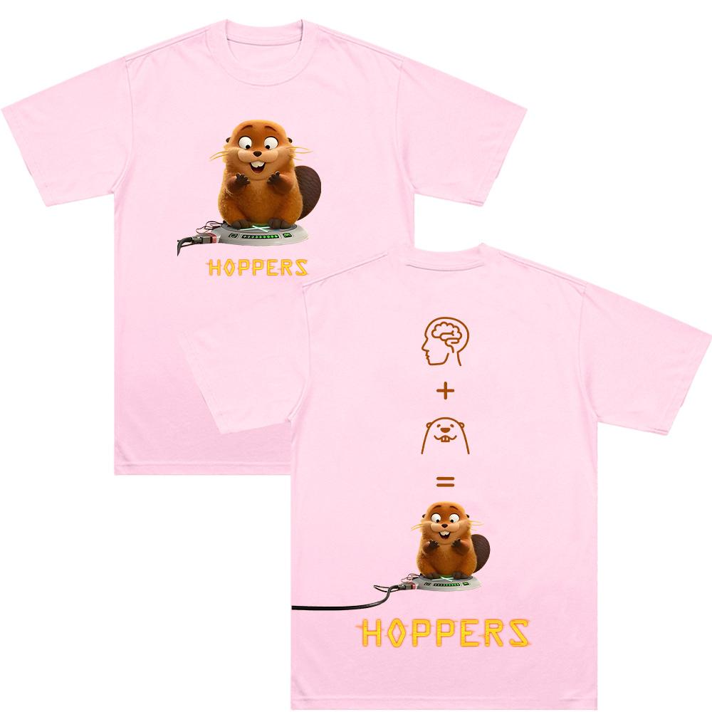 Hoppers Cartoon Print T-shirts Trendy Funny Gift Unisex Clothing Cotton Short Sleeve Anime Fashion Tees