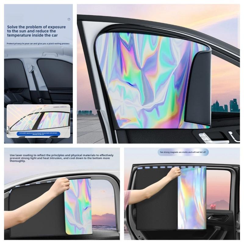 Car magnetic sunshades, silver laser sunshades for the driver and front passenger