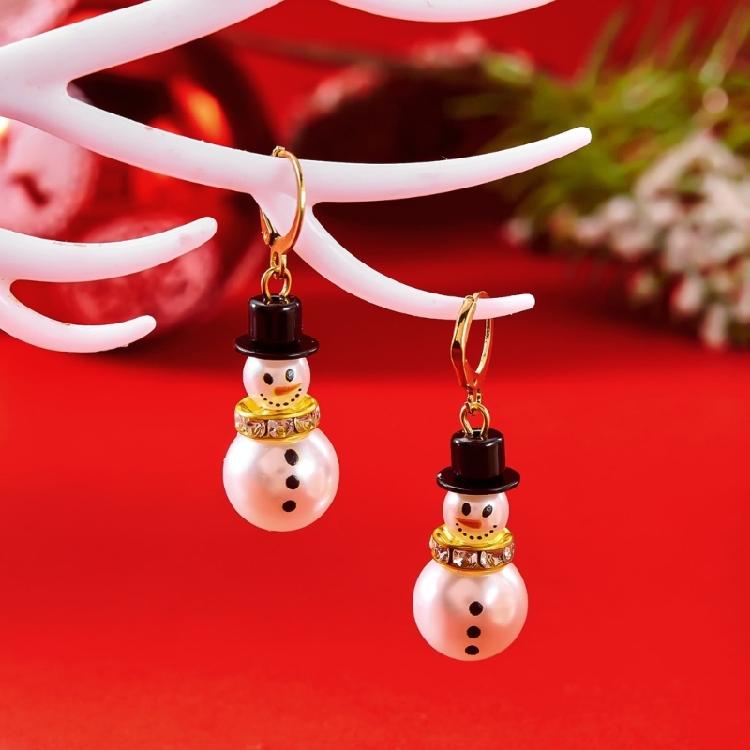 Elegant Charm Christmas Earrings Pack of 4 Including Snowman and Snowflake Styles for Celebrating Festival Holiday