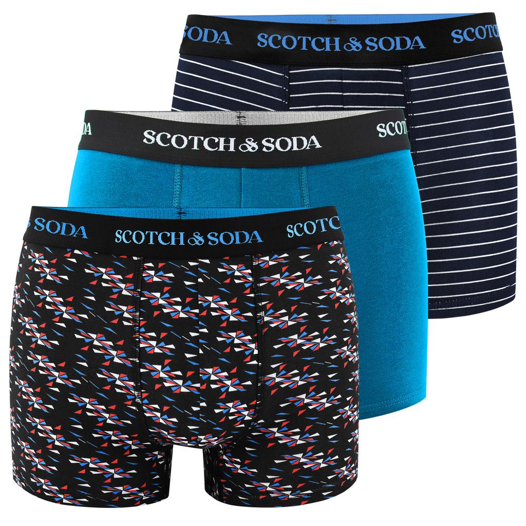 Scotch&Soda Bokserki Męskie 9 Sztuk Bawełna Paski Wzór Kolor Mix Rozmiar Xl