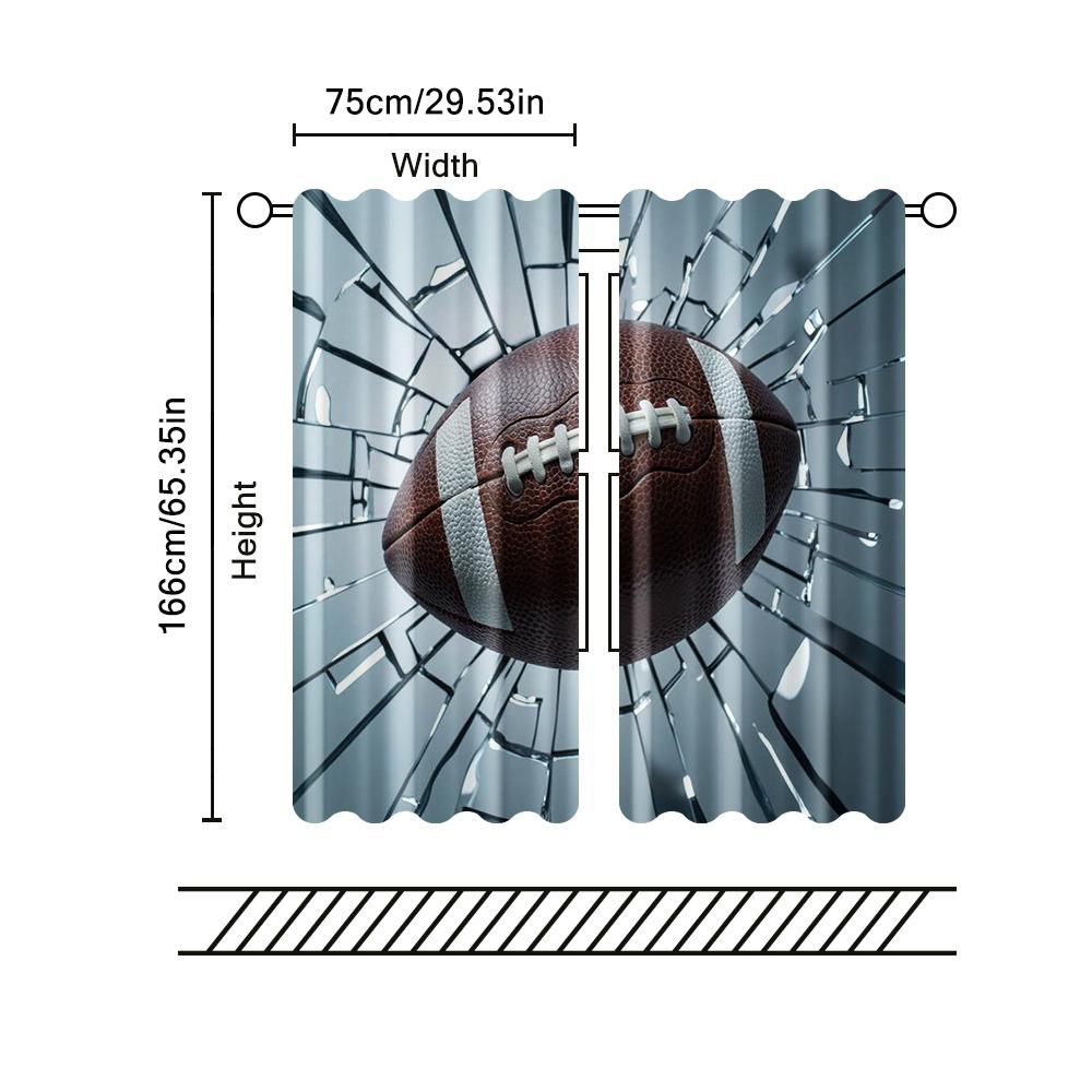 2 Stück Filtervorhänge (Ausgenommen sind Stangen, die ohne Batterien nicht beweglich sind.) American Football durch WändeHintergrundgeeignet für