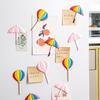 Cute Rainbow Umbrella Balloon Fridge Magnet with Bendable Hook Magnetic Sticker for Message Creative Resin Refrigerator Magnet Wall Decoration for