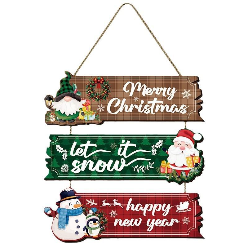 Christmas Party Wooden Door Plate Ornament
