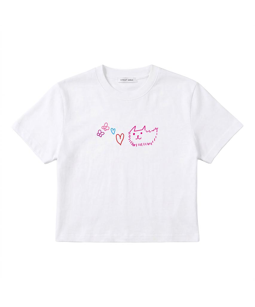 Eolaiteuaenggeul Cat Love Crop Tee 2 (2 Color)