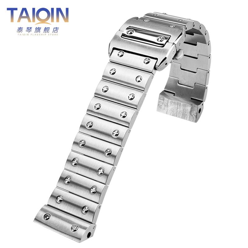 Hochwertiges 20mm 23mm Santos 100 Edelstahl Uhrenarmband Für Cartier santos 100 Massives Niet Metall-Uhrenarmband Uhrenarmband
