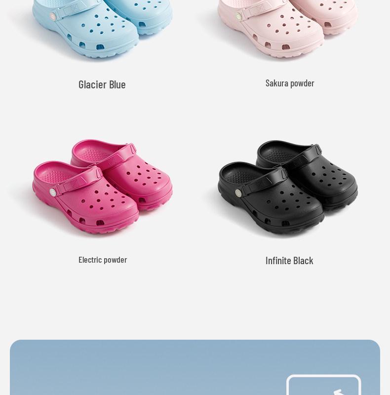 Puxi Rouman Unisex Seaside Cool Slippers: Spring/Summer Non-Slip, Thick-Soled, Heightening, Closed-Toe, Soft Hole Outdoor Shoes.