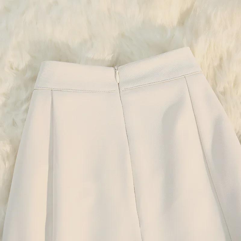 2025 Summer High Waist French Fishtail Midi Skirt for Women - Slim A-Line with Irregular Hem
