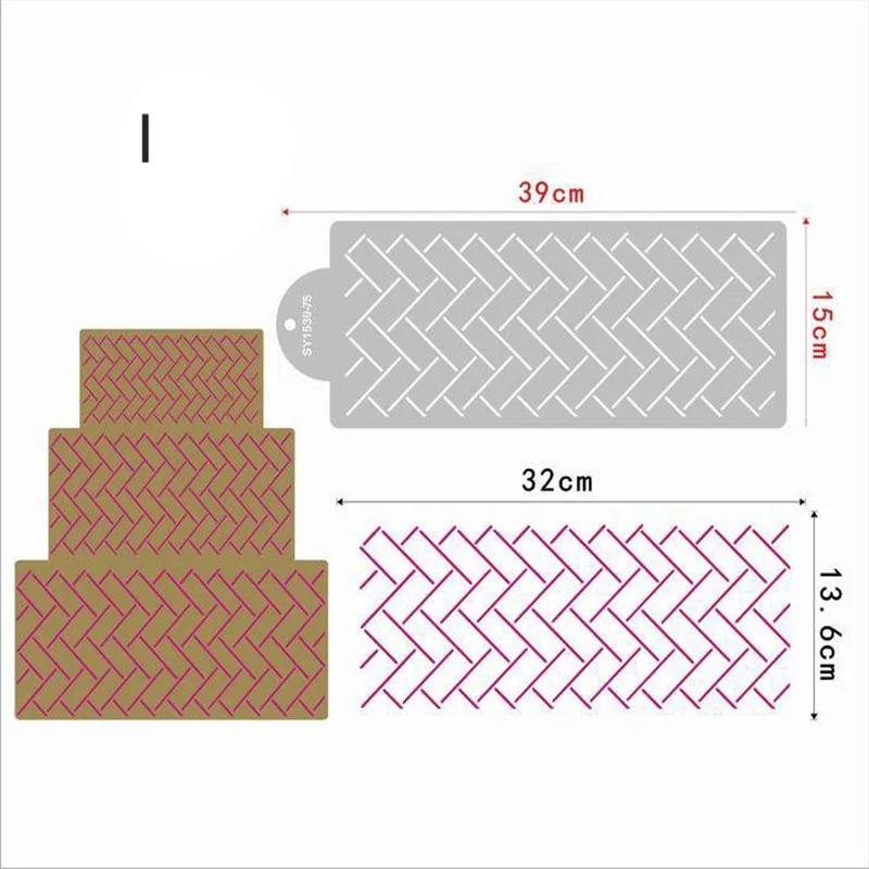 DIY Style Plastic Sugar Sieve Mold Fondant Printing Stencil Hollow Wedding Cake Stencil Edge Decoration Template Baking Tools