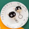 Soot Sprite Amulet Plush: Cute Straw Hat, Black Coal Spirit, Pompom Ornament Charm