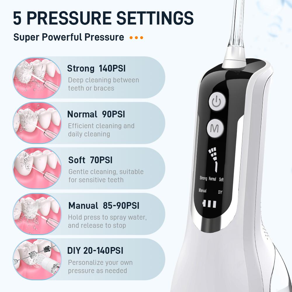 Electric Water Flosser Portable Oral Irrigator for Home Use USB Rechargeable Dental Scaler High-frequency Pulse Oral Cleaner