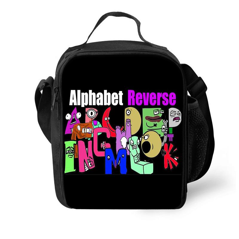 Borse Termiche per Pranzo Gioco Alphabet Lore Borsa Termica Contenitore per Pranzo Borsa Tote a Tenuta Scatola per Pranzo Borse per Conservazione Cibo