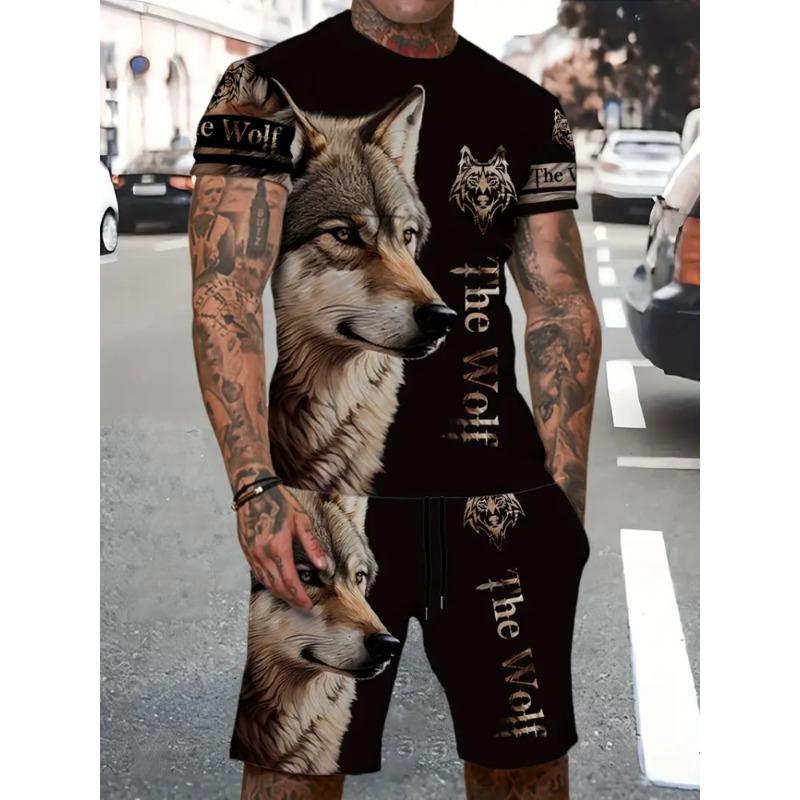 New Lion King Pattern Men's T-shirt Collection 3D Printed Summer Animal Clothing Short Sleeves And Shorts 2 Casual Fashion Piece