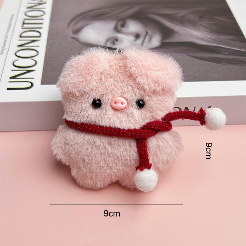 Cute Cartoon Plush Pig Keychain Creative Sunglasses Pig Doll Keychain Kawaii Stuffed Toy Backpack Pendant Decoration Gifts