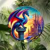 Vintage Castle Guardian Dragon Metal Sign, Fantasy Home Wall Decor