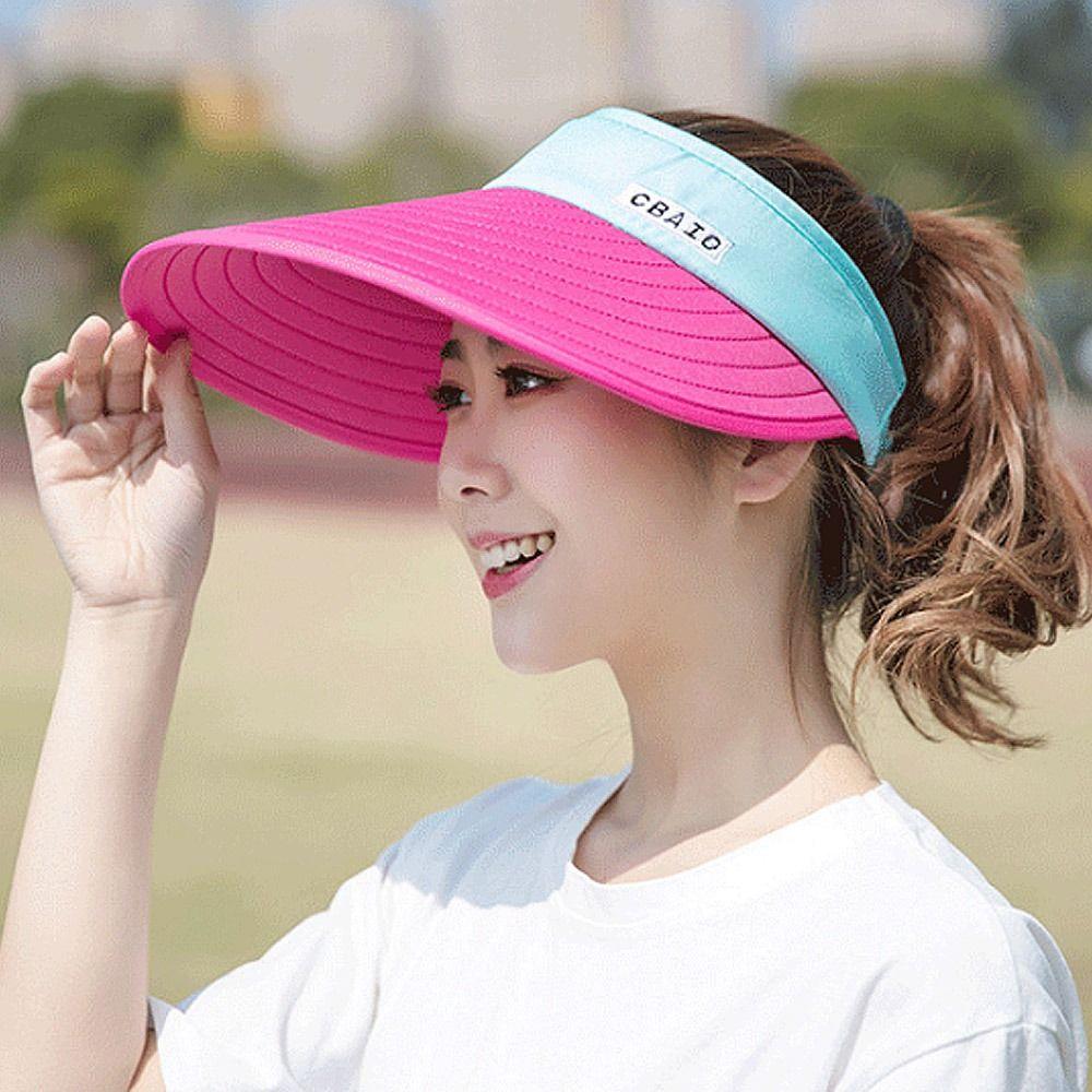 New Simple Women Summer Sun Visor Wide Brim Hat Beach Hat Sunhat Lady Sunscreen Hat Uv Protection Female Cap Adjustable
