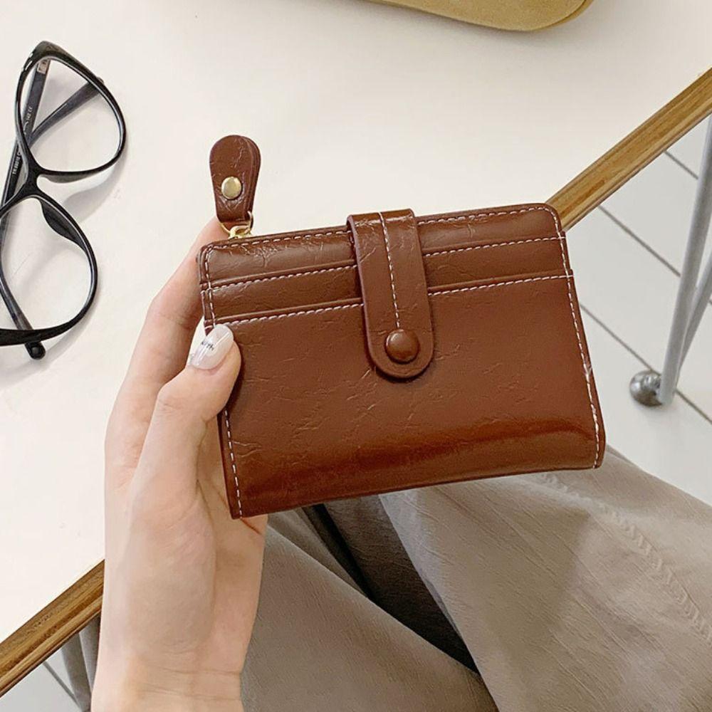 Zipper Women's Wallet Multi-function Coin Purse Vintage Pu Short Wallet  Daily