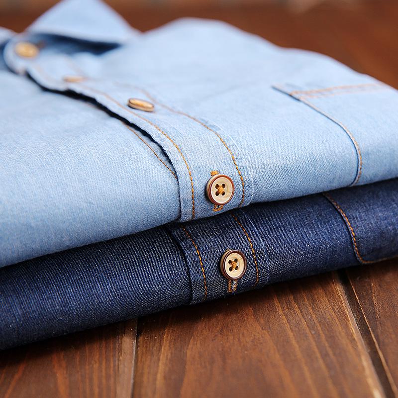 Camicia Casual Slim in Cotone Denim Giapponese da Uomo Dongyu per la Primavera