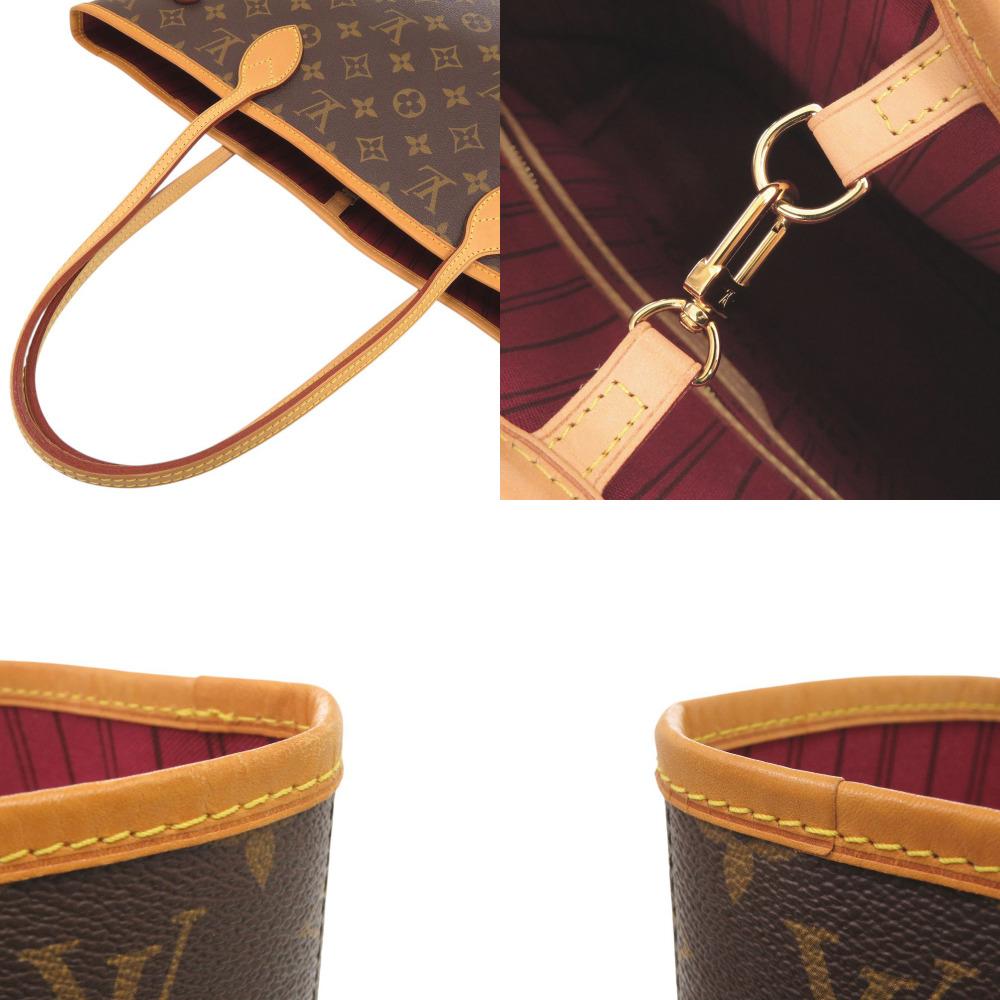Used AUTHENTIC LOUIS VUITTON M40996 Monogram Neverfull MM with Pouch Tote Bag Fuchsia