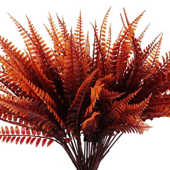 4 stk/sett kunstig bregne 7 gren UV-bestandig Hjemmekontor Bryllup Faux Grønt Plastplanter Innendørs Utendørs Hage Hage Hage Dekorasjon Fotorekvisitter