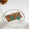 Fun Cartoon Asymmetrical Oil Drop Earrings, Guochao Panda Animal Fruit Earrings, Cute Mushroom Leaf Earrings