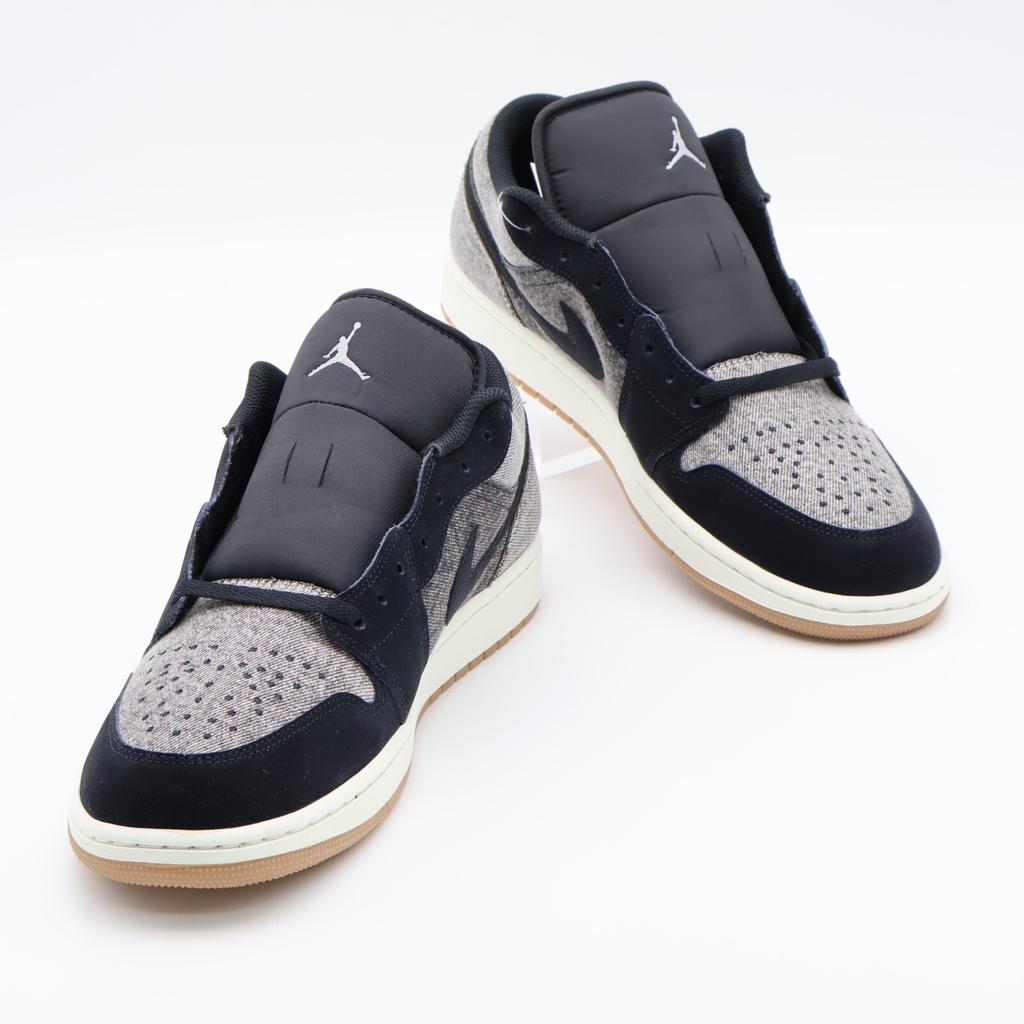 HJ4360-001 Nike Air Jordan 1 Low Dark Black Denim Light Smoke Grey Sail (Men's)