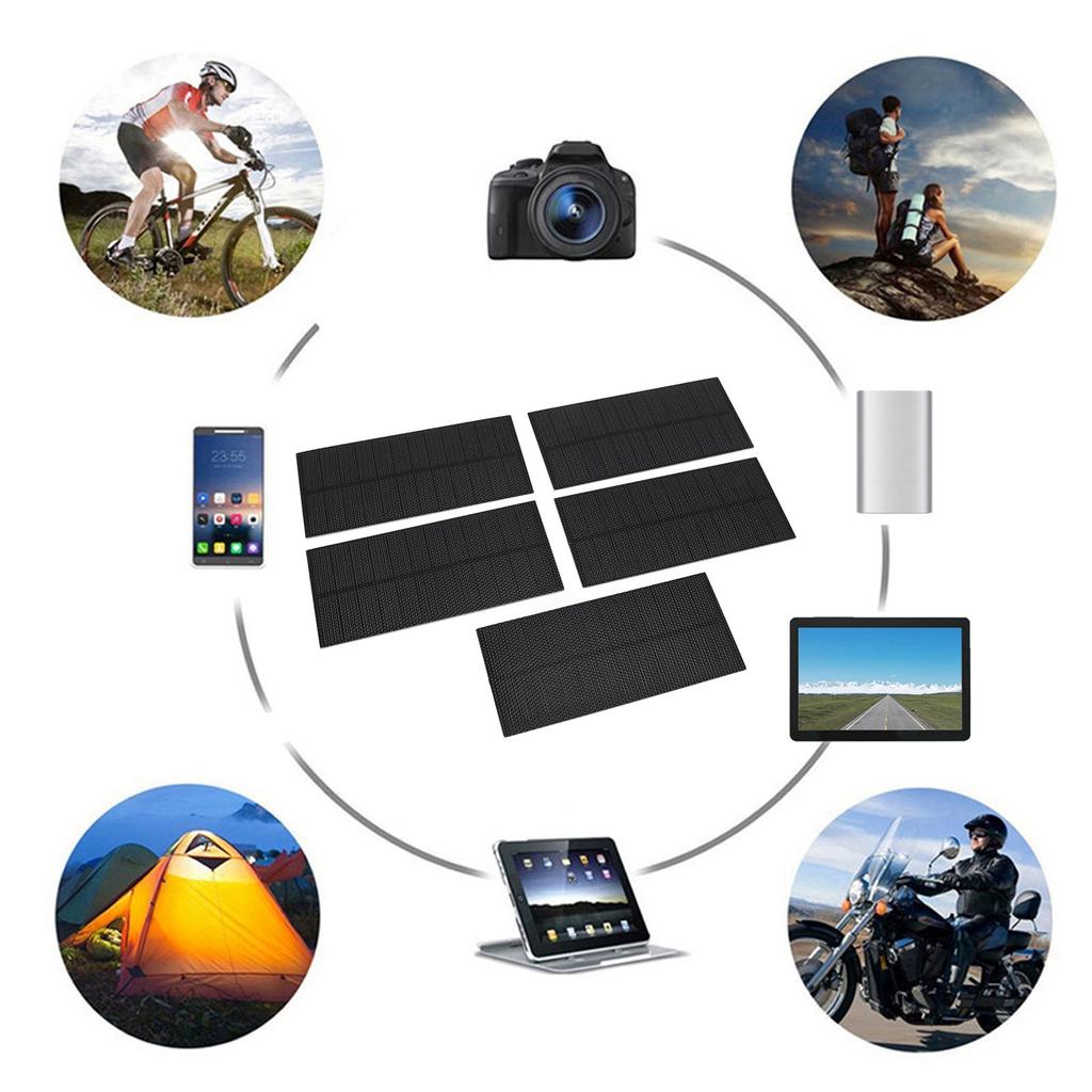 5pcs Solar Panel 5W Single Piece ETFE Monocrystalline Silicon Portable Solar Charging Panel for Scientific Projects Electronic Applications