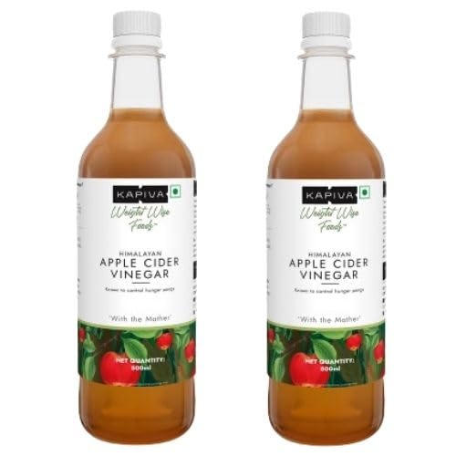 

Kapiva Himalayan Apple Cider Vinegar With Mother 500ml Pack of 2| Raw Unpasteurized Unfiltered | Digestive Health & Weight Management