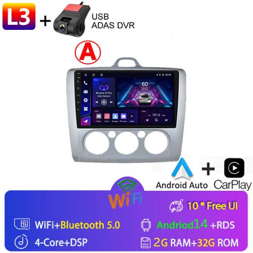 Carplay 4G 2din Android 13 Car Radio for Ford Focus Exi AT 2004-2011 Auto Multimedia Video Player Autoradio Audio Navigation GPS