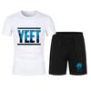 New Men's Black Jey Uso Yeet T-Shirt Shorts Set Summer Short Sleeve Men Overiszed Suits New Causal Clothing Sets
