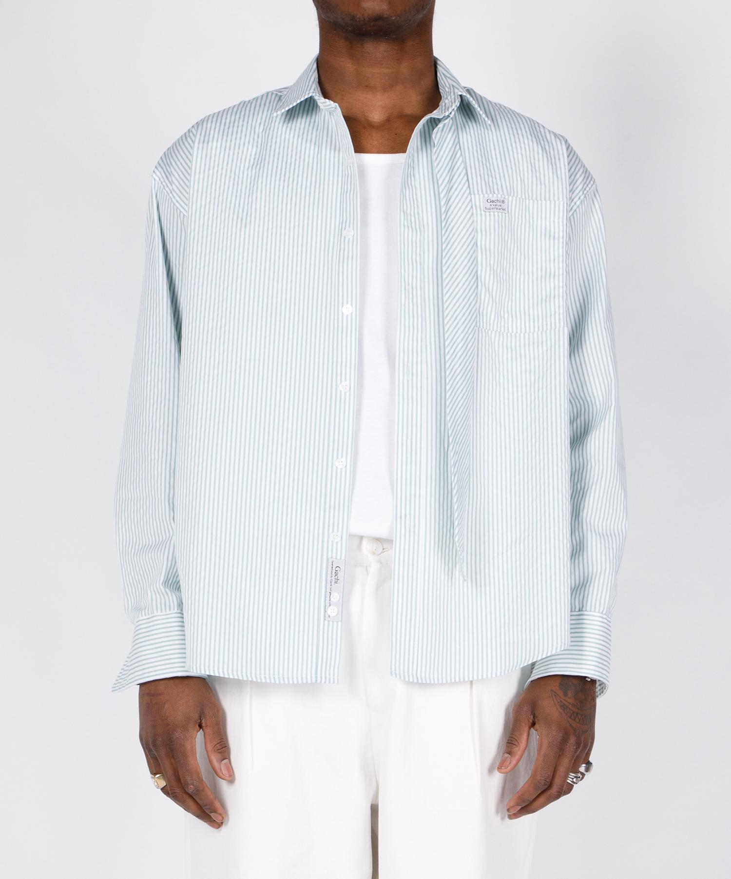Gachi Loose-Fit Tie Detachable Shirt Mint/Mint L