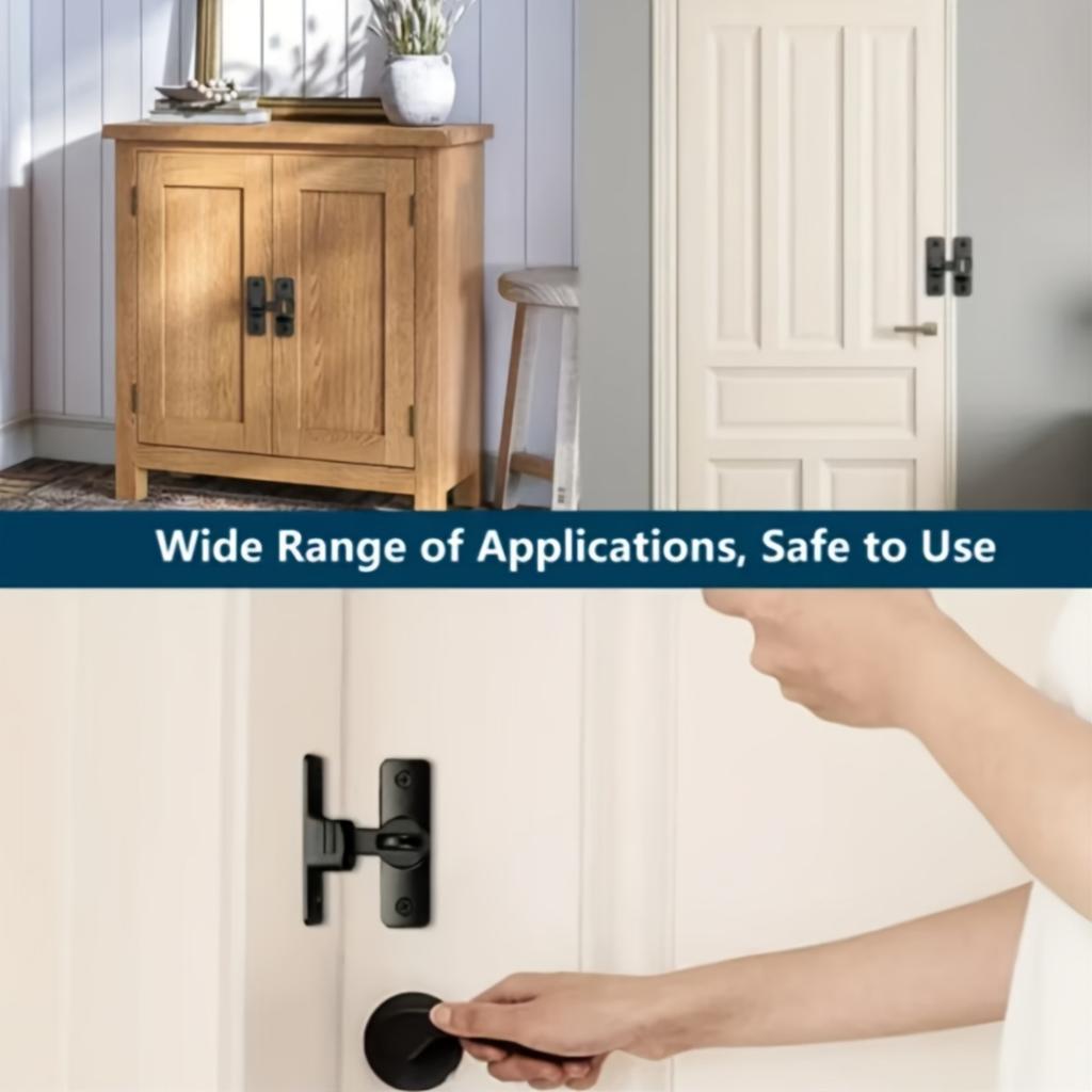90/180 Degree Rotating Security Locks, Suitable for Barn Doors, Bathroom Sliding Doors, Garages, Bedrooms,Durable Zinc Alloy Security Door Locks