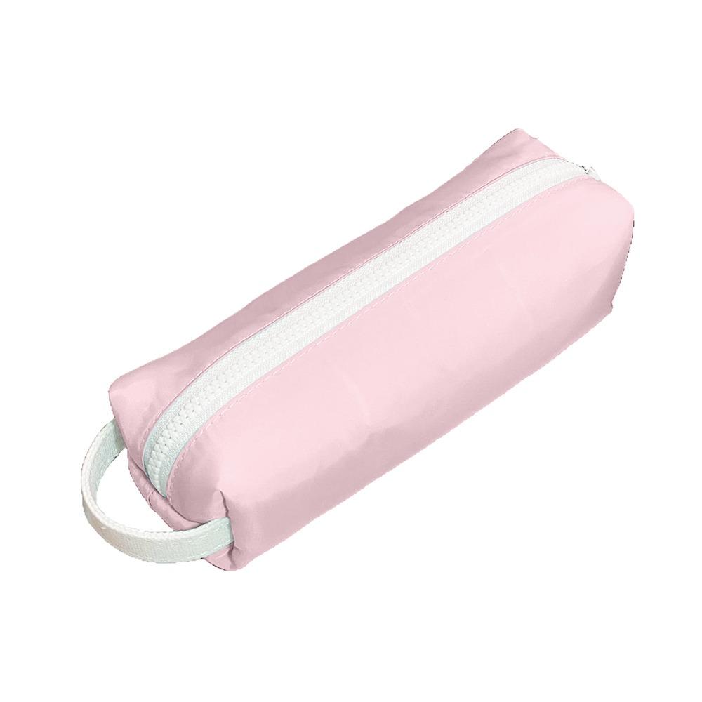 Large Capacity Pencil Case Zipper Solid Color Students Stationery Pouch Stationery Storage Multi-function Pen Bag