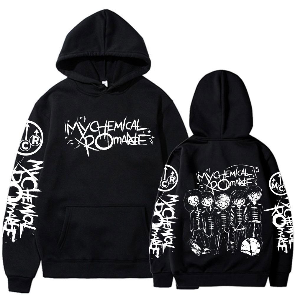 Band My Chemical Romance Cartoon Vintage Hoodies Herren Damen Kleidung Gothic Punk Kapuzenpullover Lässige Langarm Pullover