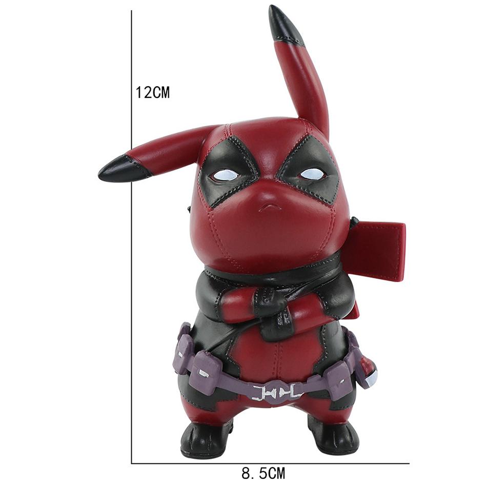 12cm Anime Figure PVC Pikachu Cosplay Deadpool Cartoon Action Figures Kawaii Model Collection Ornaments Kids Toys Gift