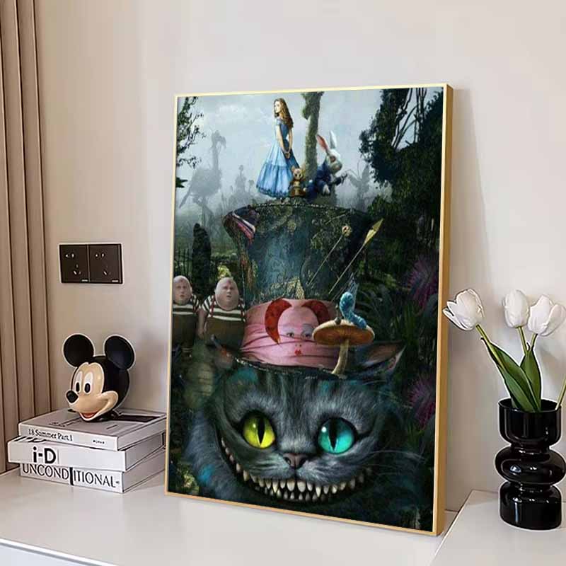 Disney Diamond Painting Alice in Wonderland Fantasy Group Portrait Illustration 5D Diamond Painting Art Embroidery Cross Stitch Room Decoration