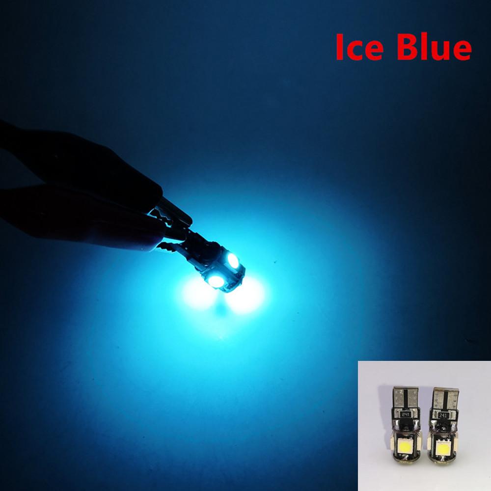 20PCS T10 Canbus White Blue Red Yellow Pink Green Ice Blue 5smd Car Light W5w 194 168 Error Bulbs DC 12V Wedge Lamp Parking Lamp