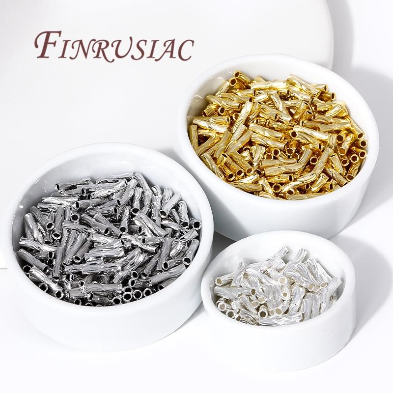 2mmX8mm Tube Beads For Jewelry Making 18K Gold Plated Beads Separators For Bracelets Accessories,Spacer Bead DIY Findings