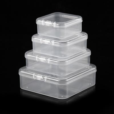 Mini Transparent Storage Box Flip Cover Dust-proof Sewing Storage Box Rectangle Integrated Hair Clips Boxes Jewelry Storage