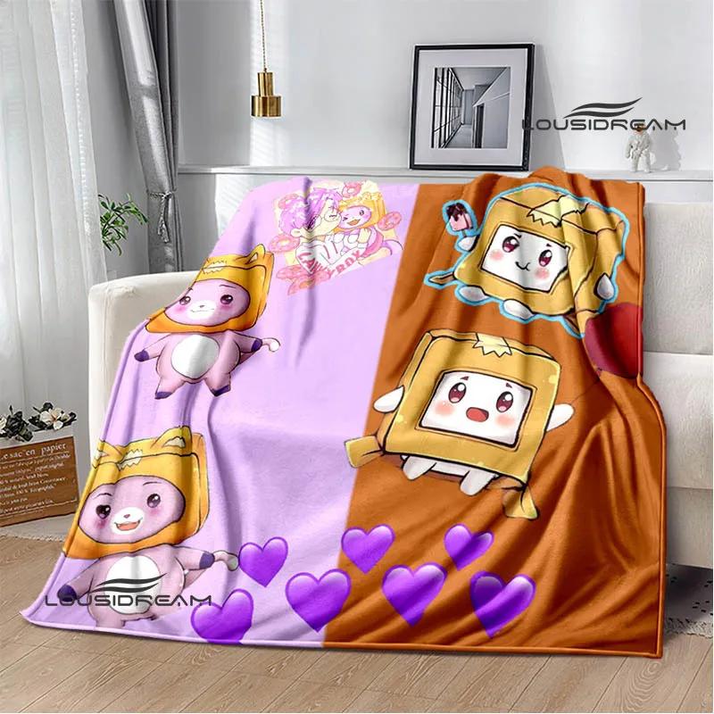 Lankybox Foxy Boxy cute Printed blanket picnic blanket Flannel Warm blanket Soft Cozy Blanket Home travel blanket Birthday Gift