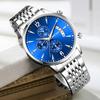 SANDA Fashion Men Chronograph Wristwatches Stainless Steel Waterproof Luminous Man Watch Date Quartz Business Men's Watches