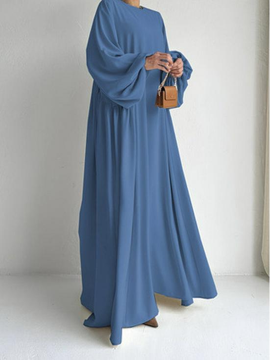 2025 New Middle Eastern Muslim Women's Simple Abaya Dress
