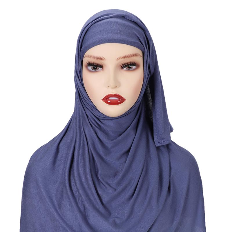 Muslim Pin Free Instant Jersey Hijab Women Jersey Bonnet Islam Shawls And Wraps Bonnet Hijab Underscarf Cap Foulard Femme