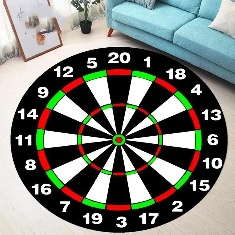 Dartboard Pattern Round Non-slip Rug  Bullseye Round Rug  Youth Bedroom and Living Room Chair Cushion Stylish Home Decor Rug