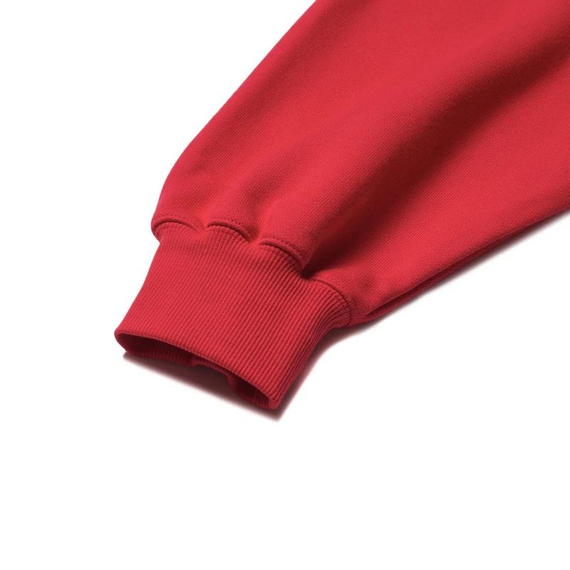 Li Ning Cartoon-Print Rundhals Langarm Sweatshirt Unisex Sweatshirt Karmesinrot AWDT315-1