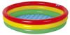 JILONG Colorful 100 X 100 X 22cm with Air Cushion Small 3-Ring Pool, (Inflated Size), Bottom, JL-687881, GR/YL/RD,