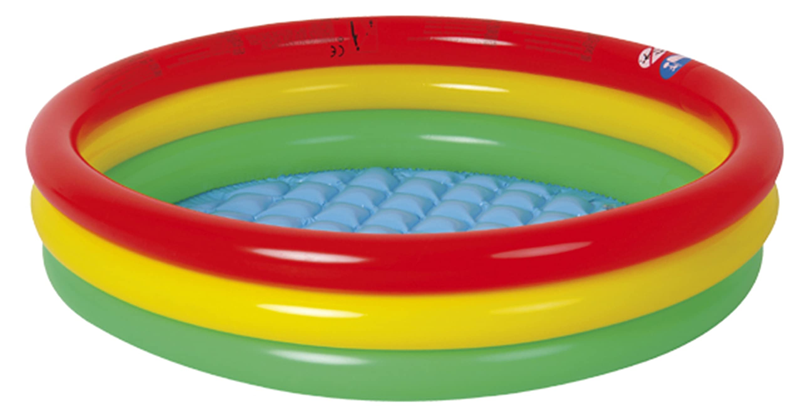 

JILONG Colorful 100 x 100 x 22cm with Air Cushion Small 3-Ring Pool, (Inflated Size), Bottom, JL-687881, GR/YL/RD,