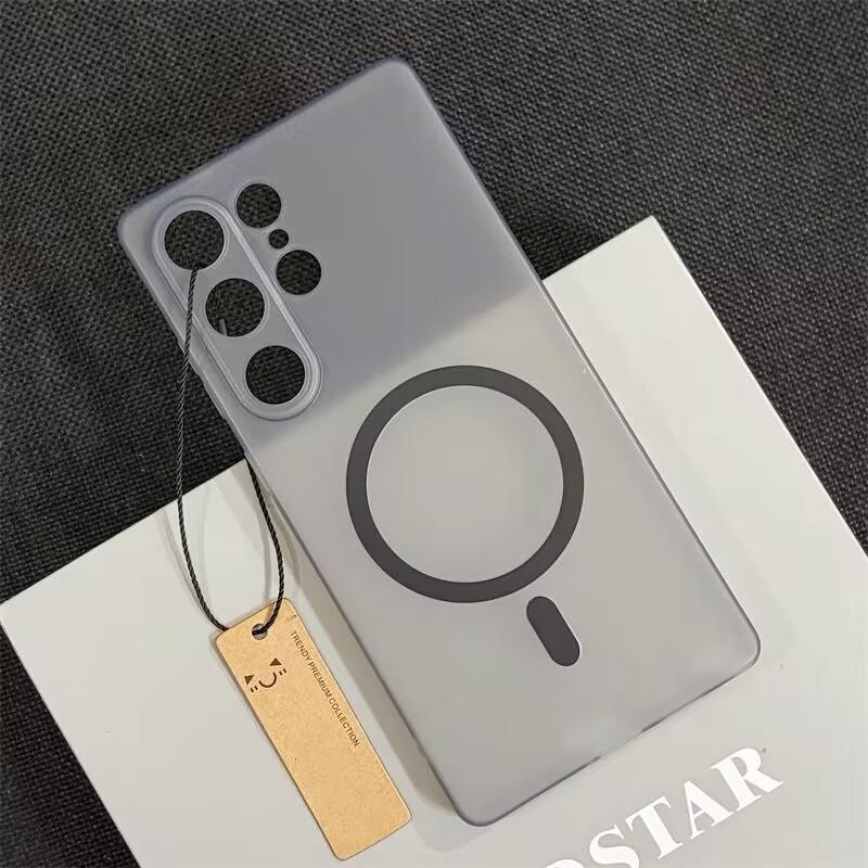 

Frosted Skin Feel Soft Silicone Case for Samsung S26 S25 S24 S23 Ultra Plus For Magsafe Wireless Charge Ultra Thin Clear Cover Galaxy S23