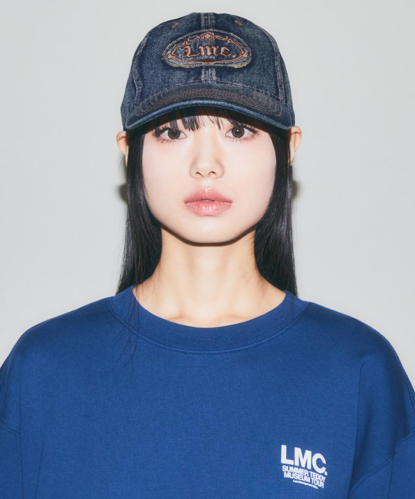 LMC Washed Denim Gothic Oval 6Panel Cap Dark Navy