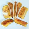 7Pcs / Set  Acupuncture SPA  Massager Antistress Scraping Board Resin Beeswax Amber Meridian Massage Tool Scraping Board Set